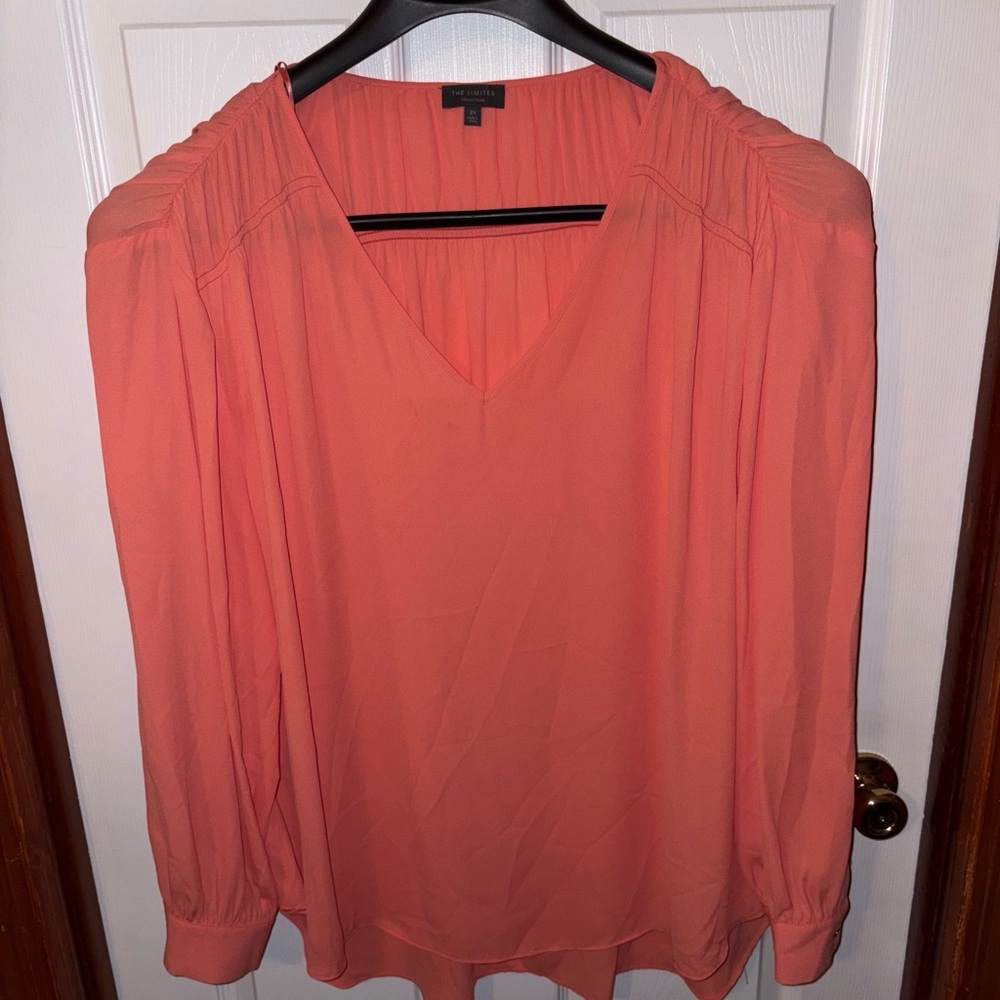 The Limited Coral V-Neck Blouse